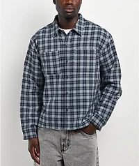 Empyre Boxy Blue Flannel Shirt