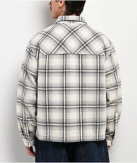 Empyre Boxy Off White & Grey Flannel Shirt