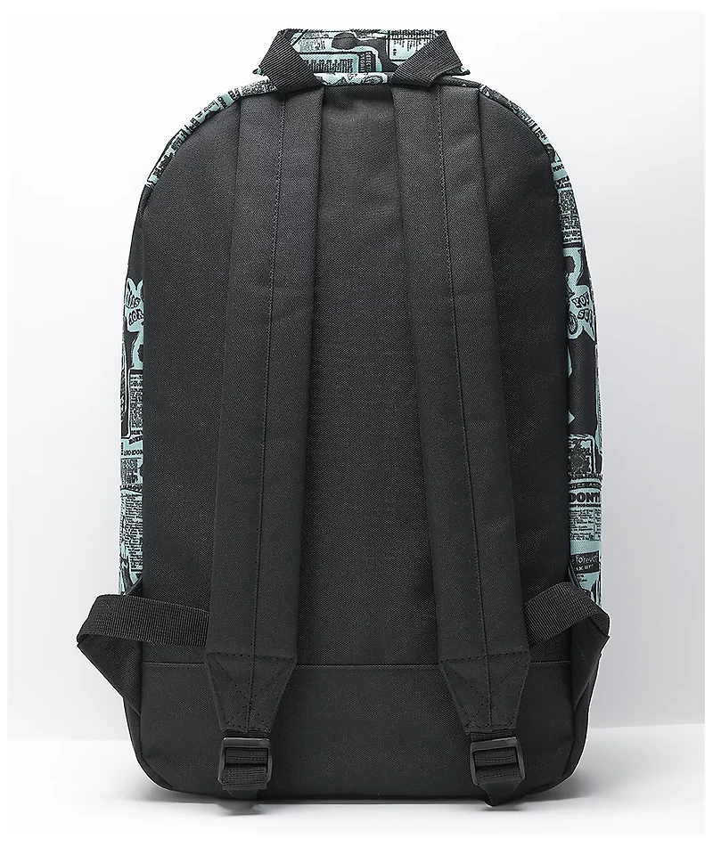 Empyre Brenda Newsprint Black & Teal Backpack