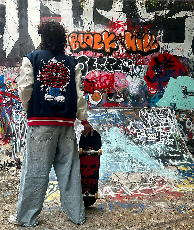 Empyre Brick Navy & White Varsity Jacket