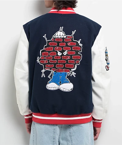 Empyre Brick Navy & White Varsity Jacket
