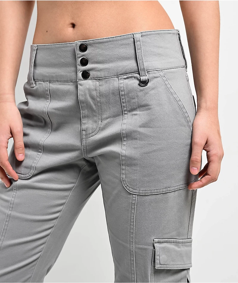 Empyre Britt Y2K Limestone Low Rise Flare Cargo Pants