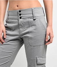 Empyre Britt Y2K Limestone Low Rise Flare Cargo Pants