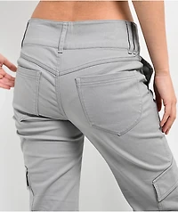 Empyre Britt Y2K Limestone Low Rise Flare Cargo Pants