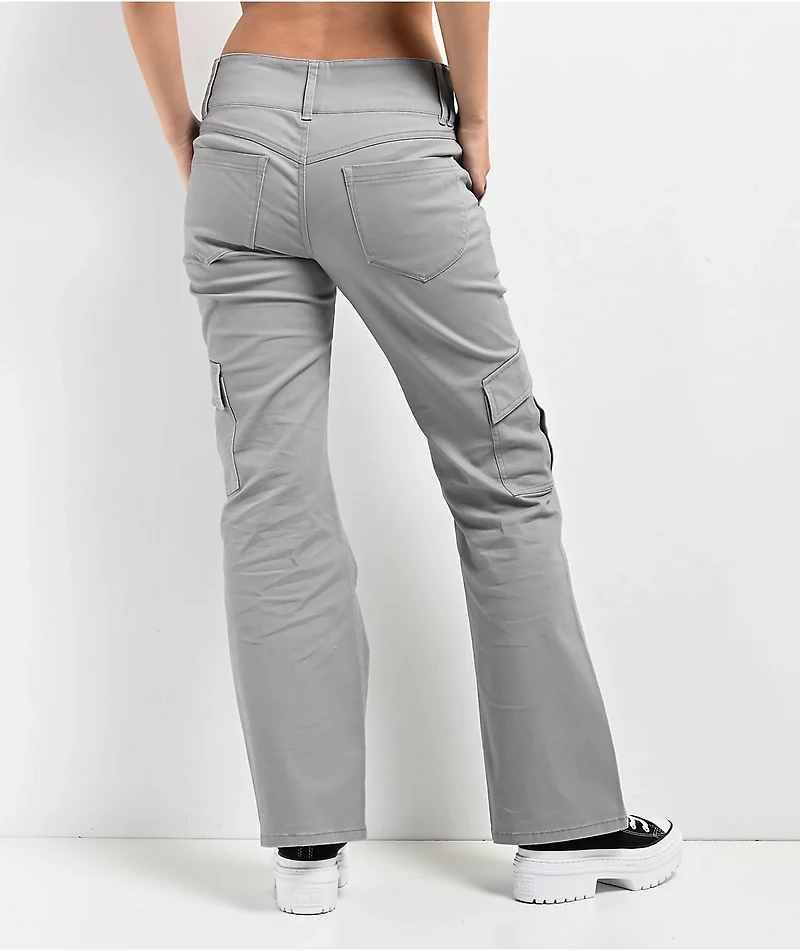 Empyre Britt Y2K Limestone Low Rise Flare Cargo Pants