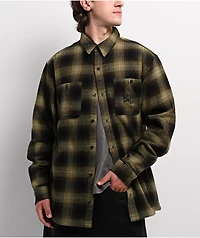 Empyre Browser Black & Green Plaid Flannel Shirt