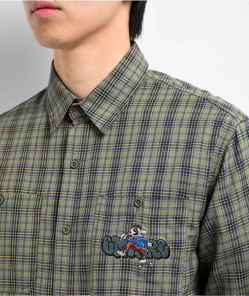 Empyre Browser Green Flannel Shirt