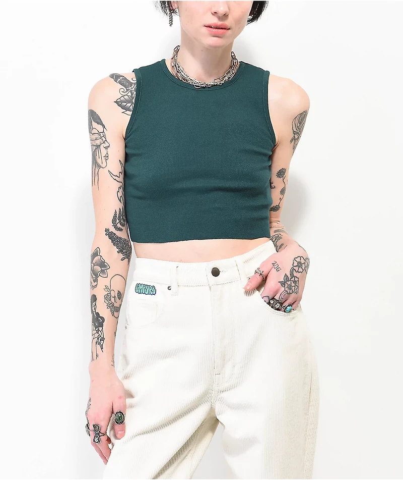 Empyre Bunney Ponderosa Green Crop Tank Top