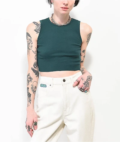 Empyre Bunney Ponderosa Green Crop Tank Top