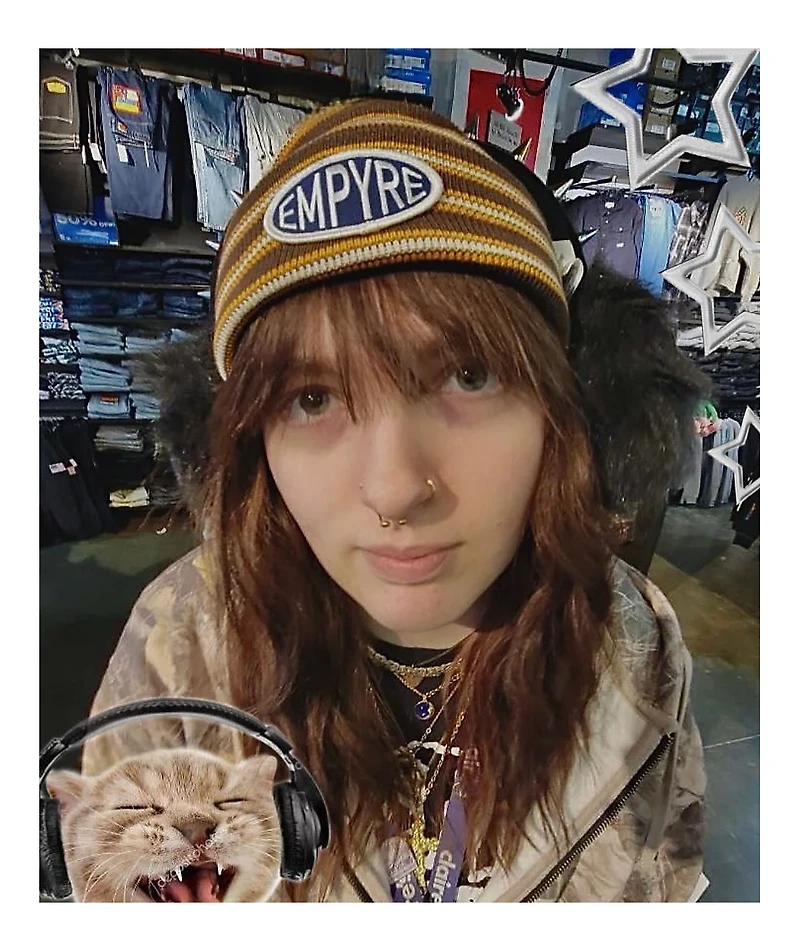 Empyre Burner Workwear Brown Stripe Beanie