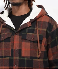 Empyre Cain Brown Hooded Flannel Sherpa Jacket