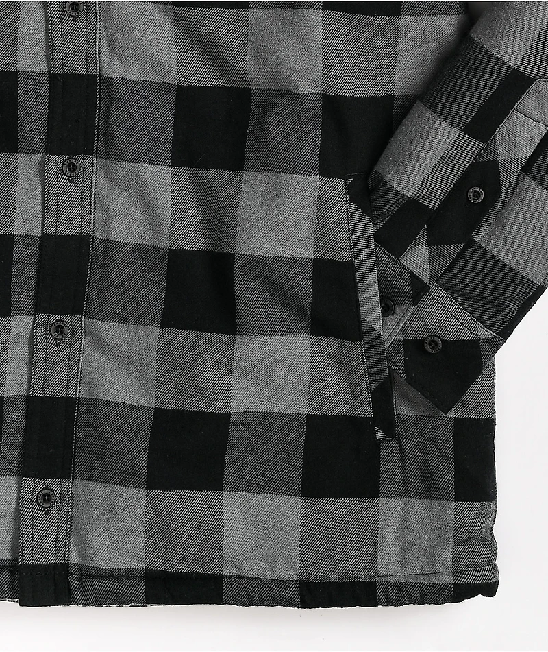 Empyre Cain Grey & Black Hooded Flannel Shirt
