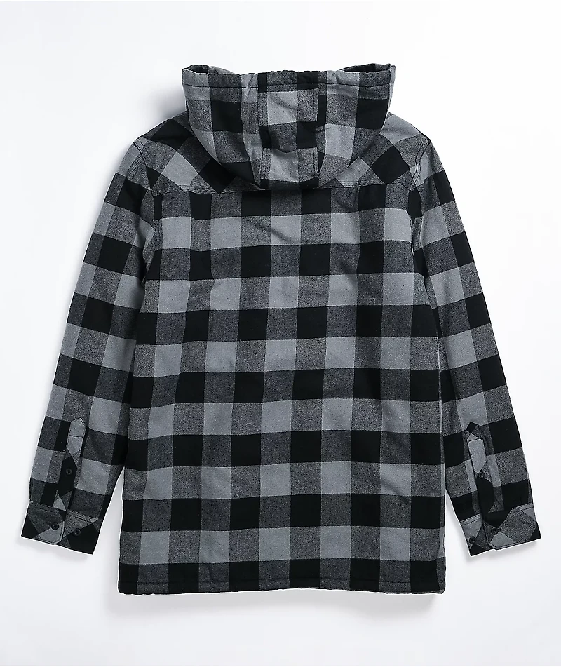 Empyre Cain Grey & Black Hooded Flannel Shirt