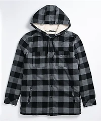 Empyre Cain Grey & Black Hooded Flannel Shirt