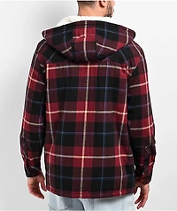 Empyre Cain Red Hooded Flannel Sherpa Jacket
