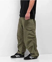 Empyre Canopy Olive Green Cargo Parachute Pants