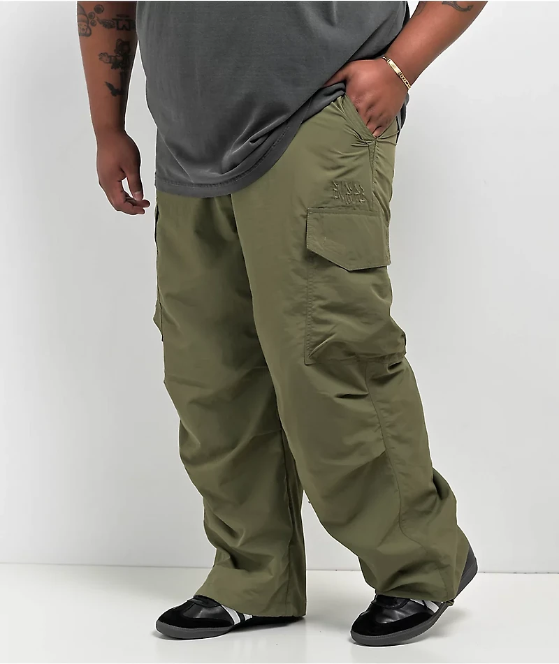 Empyre Canopy Olive Green Cargo Parachute Pants
