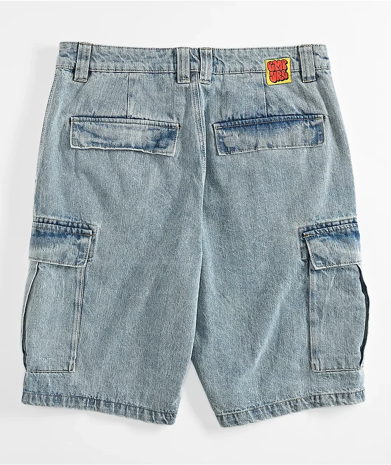 Empyre Cargo Loose Fit Light Blue Denim Skate Shorts