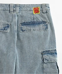 Empyre Cargo Loose Fit Light Blue Denim Skate Shorts