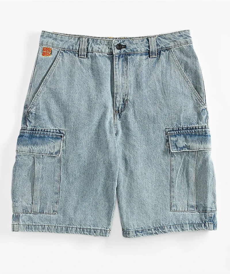 Empyre Cargo Loose Fit Light Blue Denim Skate Shorts