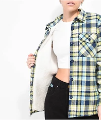 Empyre Cayden Blue & Green Flannel Sherpa Jacket