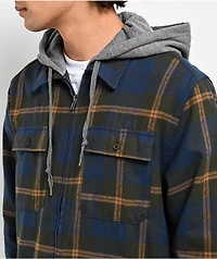 Empyre Chancer Blue & Yellow Hooded Flannel Shirt