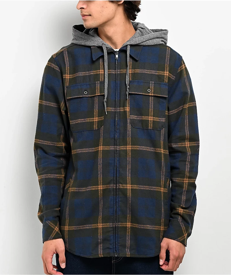 Empyre Chancer Blue & Yellow Hooded Flannel Shirt