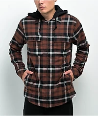 Empyre Chancer Brown Hooded Flannel Shirt
