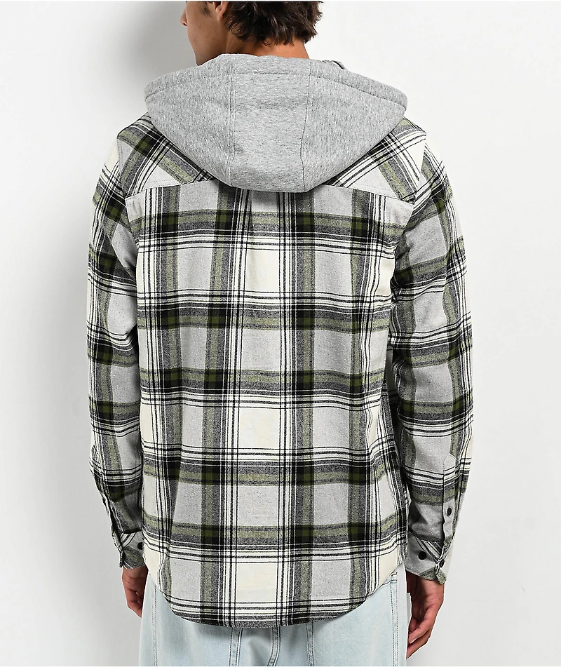 Empyre Chancer Green Hooded Flannel Zip Shirt