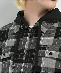 Empyre Chancer Grey & Black Hooded Flannel Shirt