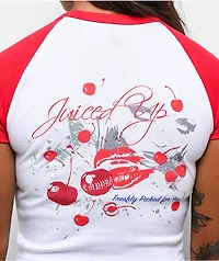 Empyre Cherry Lovin' Red & White Raglan Crop T-Shirt