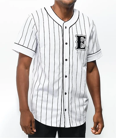 Empyre Chuck White & Black Pinstripe Baseball Jersey