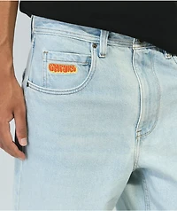 Empyre Colby Embroidered Loose Fit Light Wash Denim Skate Jeans