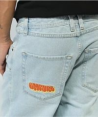 Empyre Colby Embroidered Loose Fit Light Wash Denim Skate Jeans
