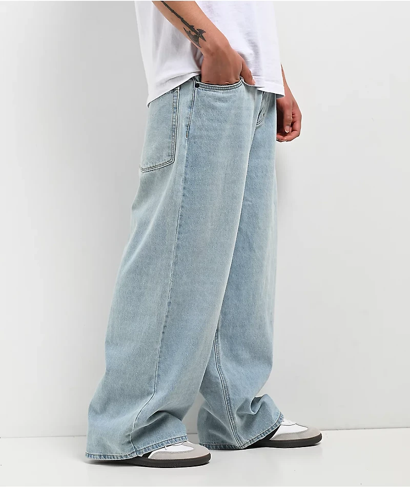 Empyre Colby Light Blue Wash Ultra Wide Denim Skate Jeans