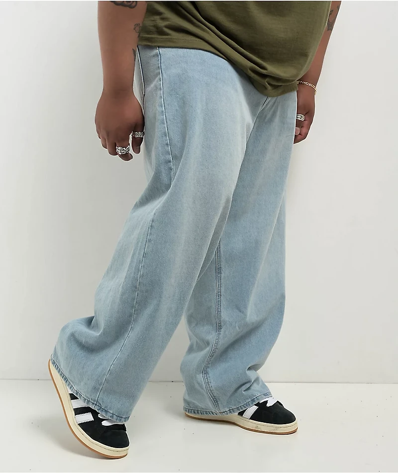 Empyre Colby Light Blue Wash Ultra Wide Denim Skate Jeans