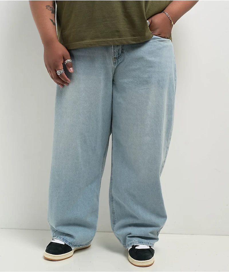 Empyre Colby Light Blue Wash Ultra Wide Denim Skate Jeans