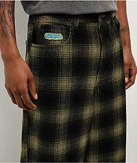 Empyre Corduroy Green Plaid Ultra Wide Skate Pants
