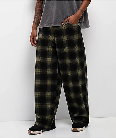 Empyre Corduroy Green Plaid Ultra Wide Skate Pants