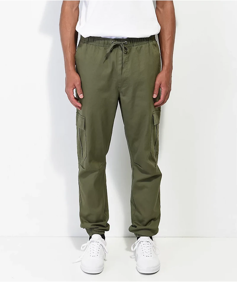 Empyre Creager Olive Green Cargo Jogger Pants
