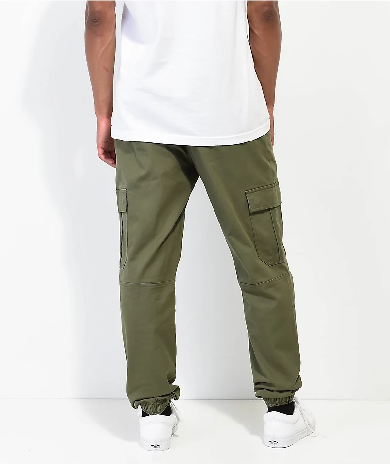 Empyre Creager Olive Green Cargo Jogger Pants