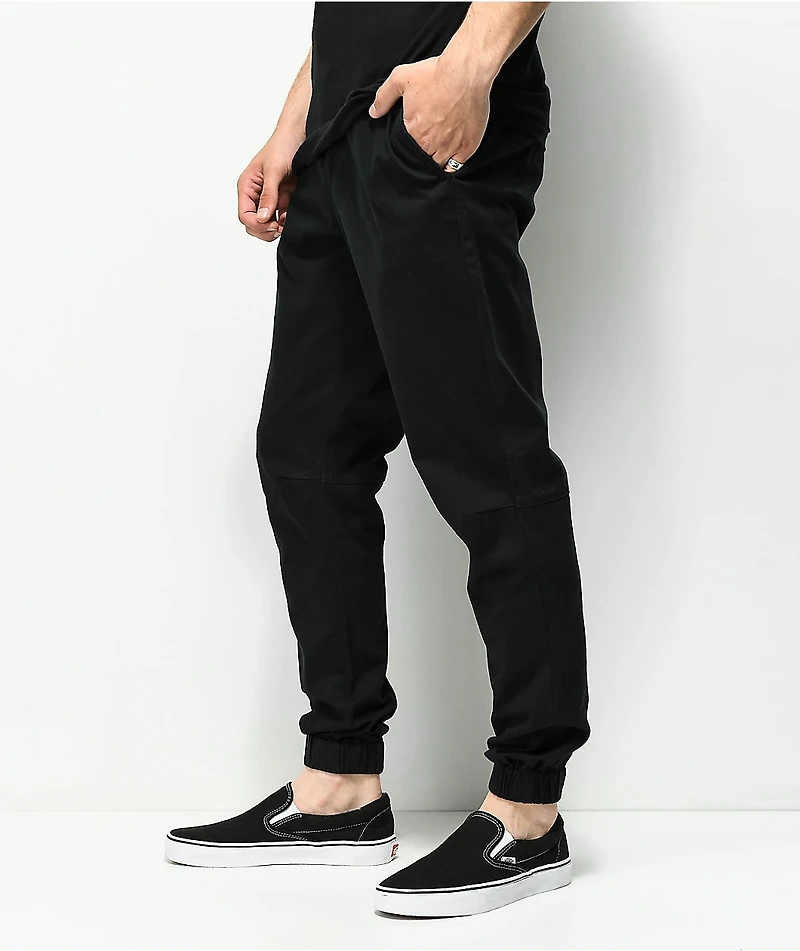 Empyre Creager Stretch Elastic Waist Black Jogger Pants