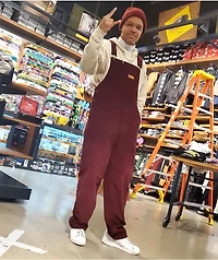 Empyre Curbed Maroon Corduroy Skate Overalls