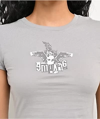 Empyre Dark Punk Grey Crop T-Shirt