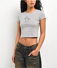 Empyre Dark Punk Grey Crop T-Shirt