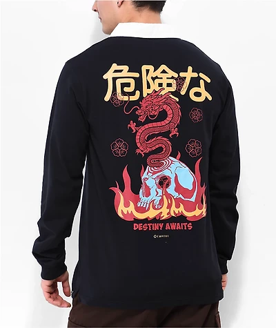 Empyre Destiny Awaits Black Long Sleeve Polo Shirt