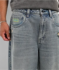 Empyre Destroy Dirty Blue Ultra Wide Skate Jeans