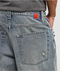 Empyre Destroy Dirty Blue Ultra Wide Skate Jeans