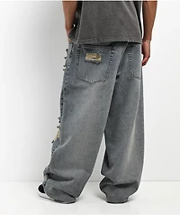 Empyre Destroy Dirty Blue Ultra Wide Skate Jeans