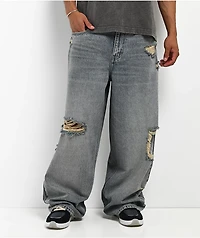 Empyre Destroy Dirty Blue Ultra Wide Skate Jeans